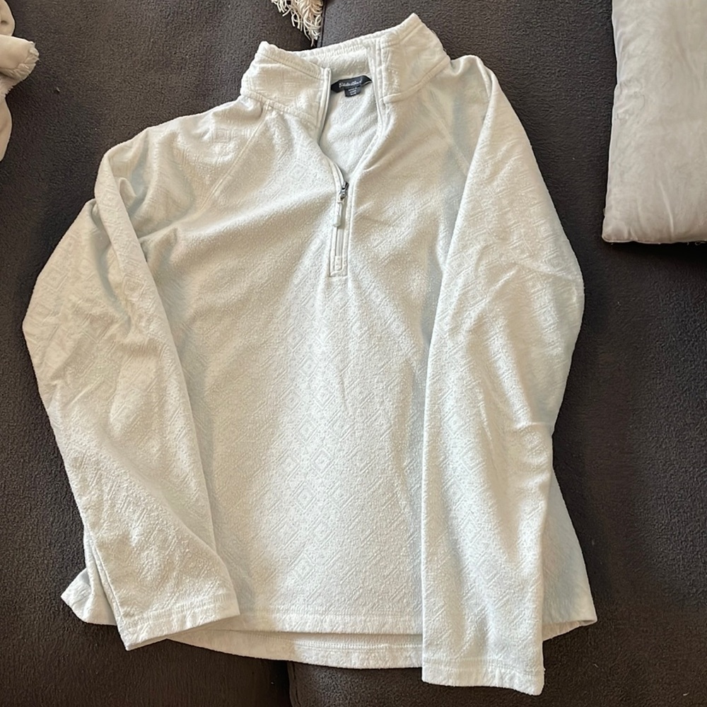 Eddie Bauer white quarter zip